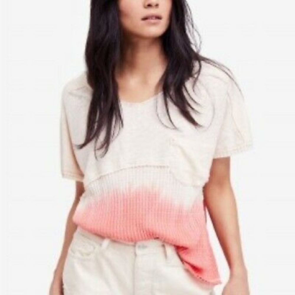 Free people Sun dial ombre tee coral